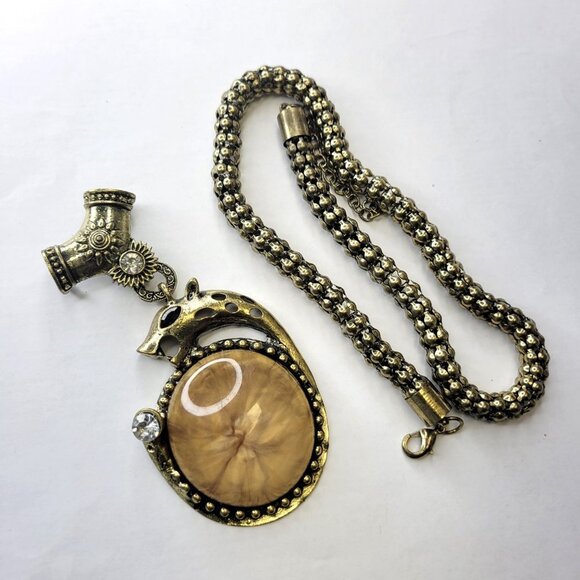 Large Dragon or Serpent Pendant Statement Necklace - Picture 4 of 14